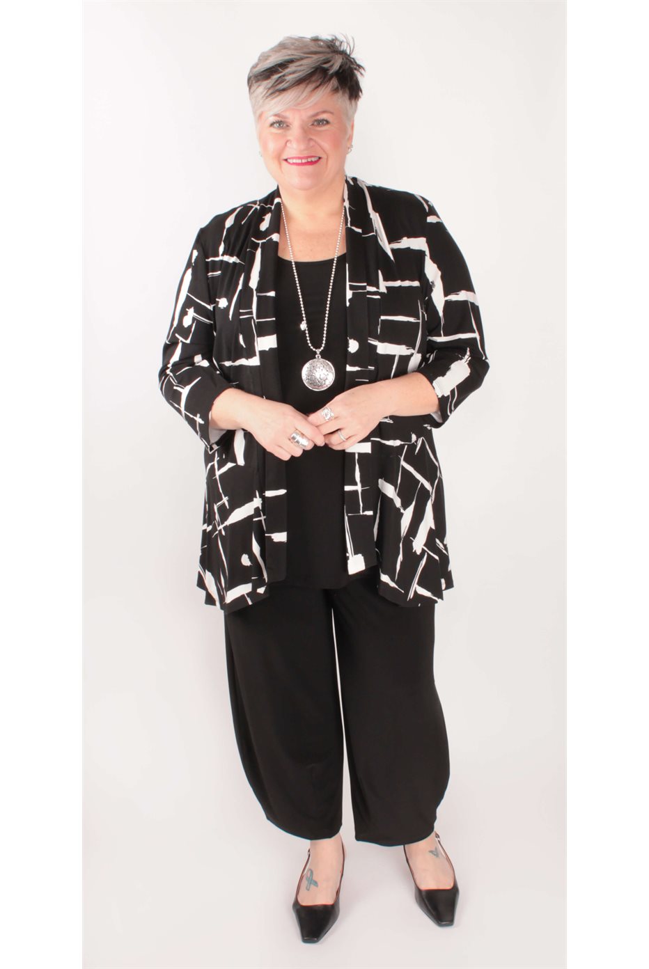 Cardigan Noir / Ivoire